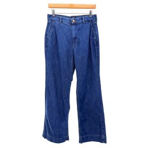 J. Crew Wide Leg Cropped Jeans Denim Trousers Womens Size 27 Relaxed Preppy‎